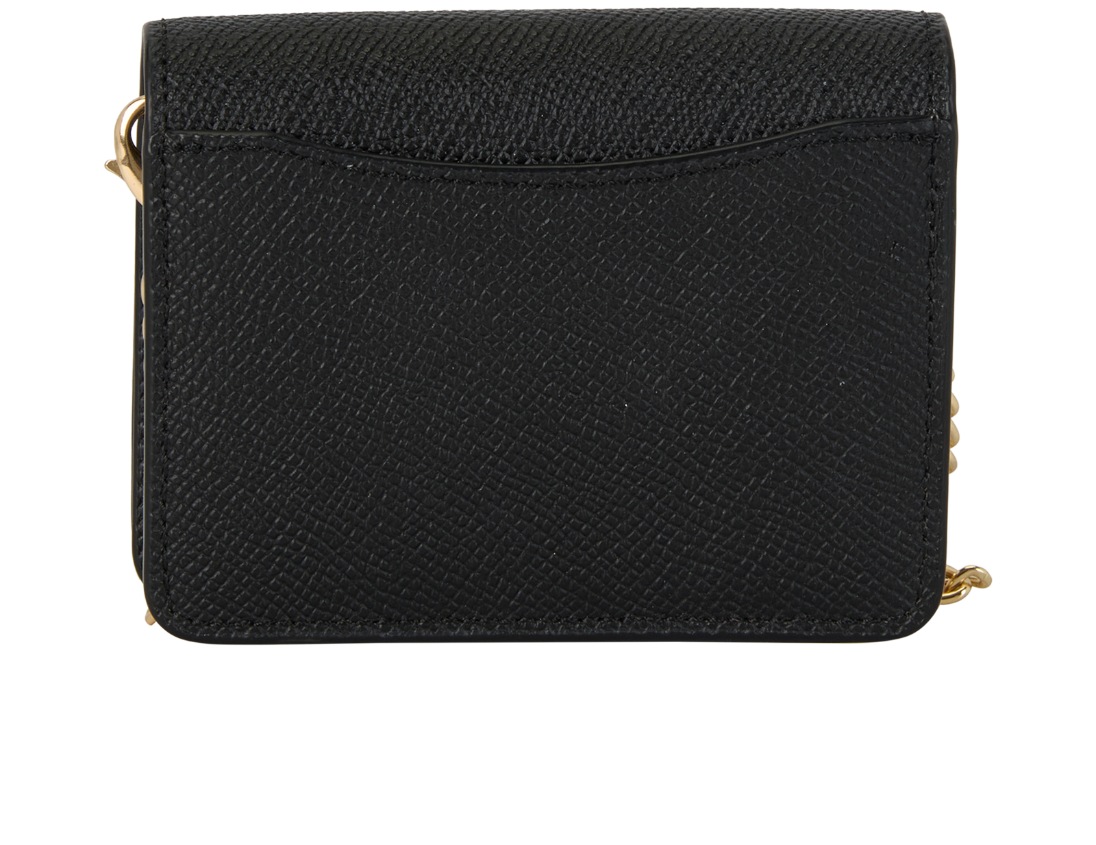 Mini Wallet On Chain, &pound;60, Handbags, Black, Leather, Back view